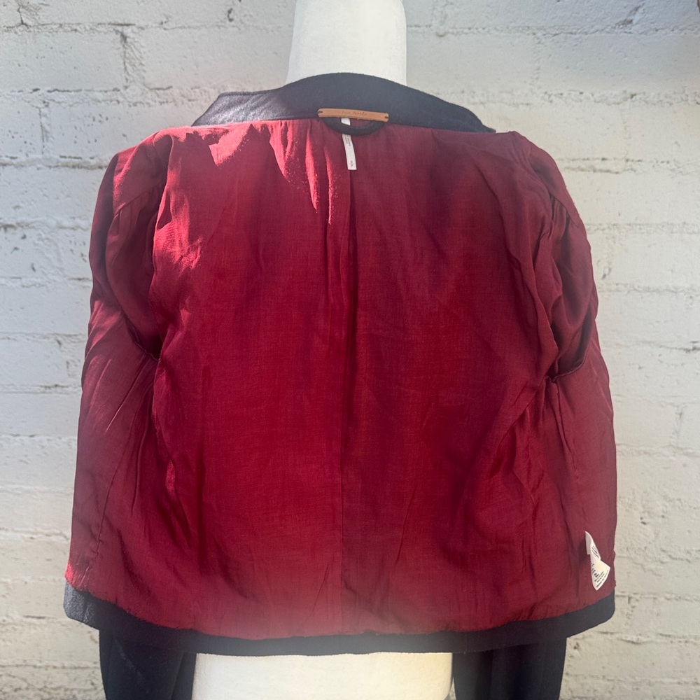 Free People Wool Regan Puff Sleeve Military Jacket Blazer Size S - Picture 11 of 14
